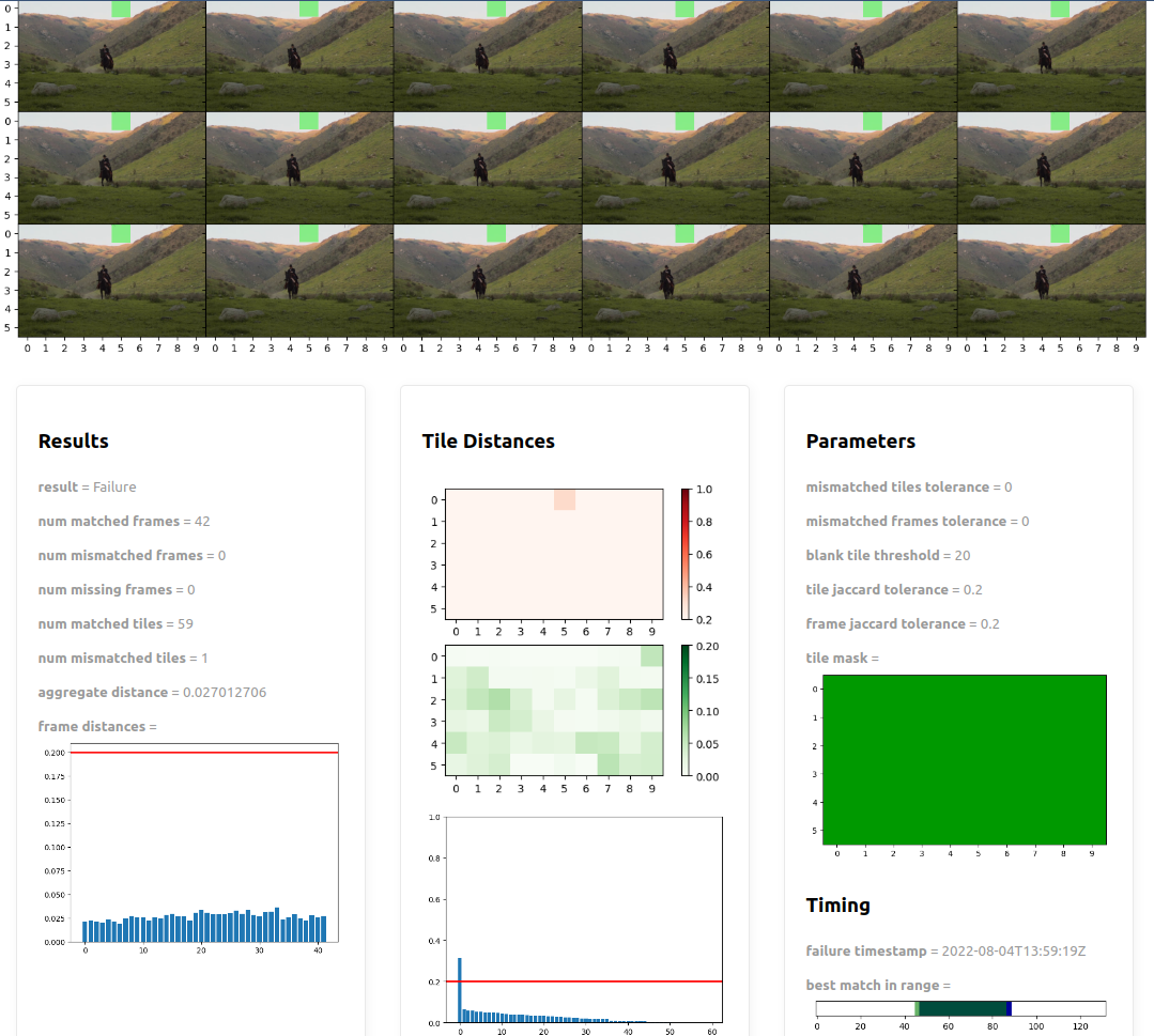 A detailed assertion report with data visualizations